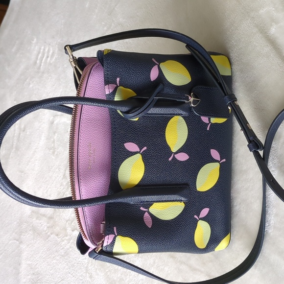 Kate Spade Margaux Medium Satchel Bag Blue Lemon Zest Satchel Purse - Picture 6 of 16